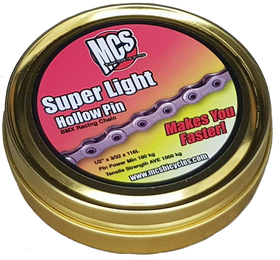 MCS 1/2" x 3/32" x 116 Link Superlight Hollow Pin Chain - Silver