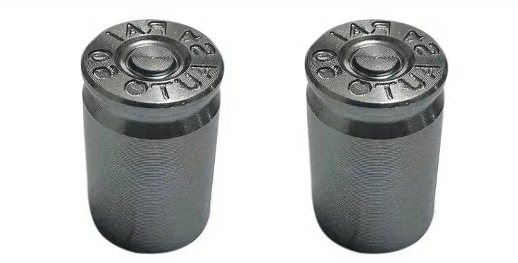 BMX Bullet Shell Casing Valve Caps Pairs - Grey