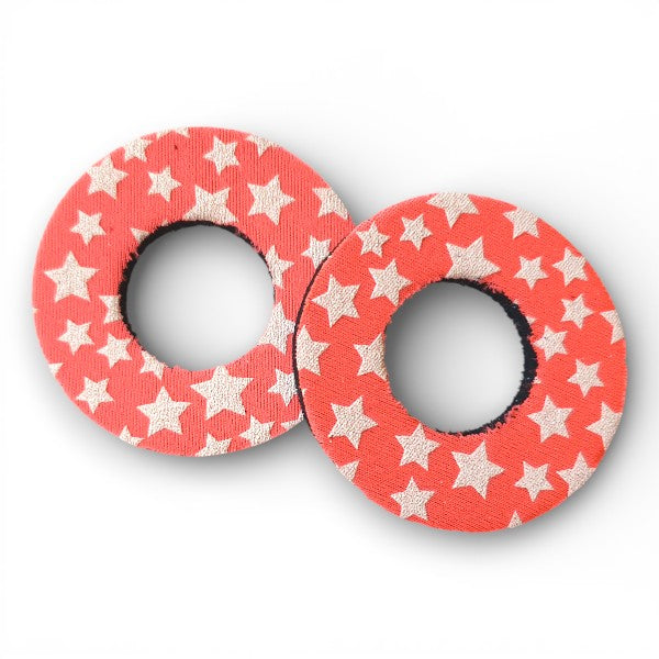 ProBMX Flite Style BMX Bicycle Foam Grip Donuts - Stars Peach & White - Pair