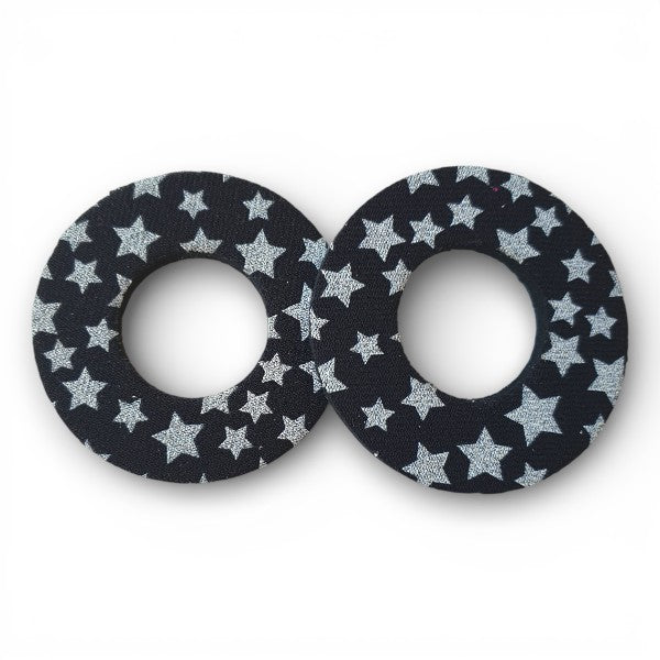 ProBMX Flite Style BMX Bicycle Foam Grip Donuts - Stars Black & White - Pair
