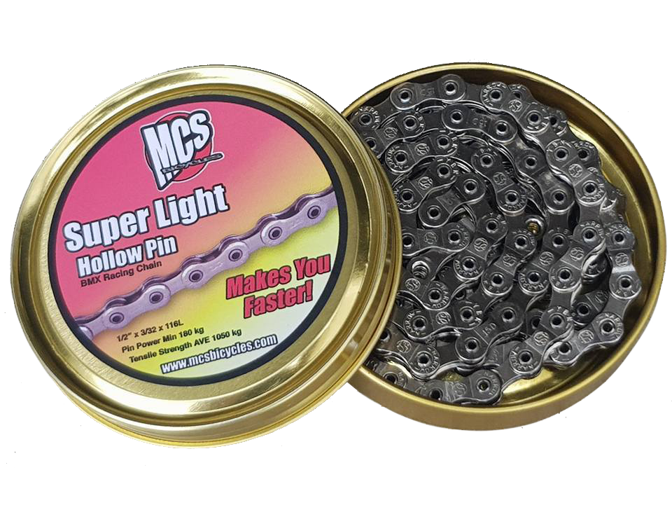 MCS 1/2" x 3/32" x 116 Link Superlight Hollow Pin Chain - Silver
