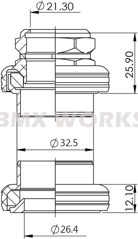 ProBMX MX-5 Alloy BMX Headset 1" Threaded - Silver