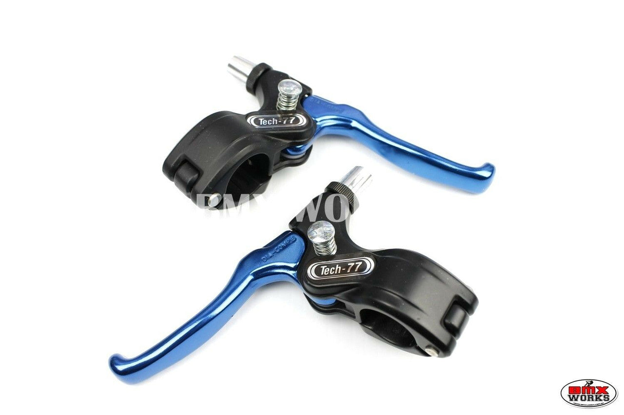 Tech-77 Levers (with lock) Pairs - Black & Dark Blue