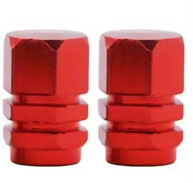 BMX Valve Caps Type #3 - 1 Pair - Red