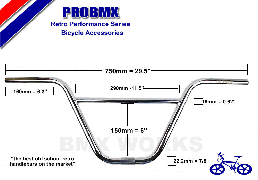 ProBMX Retro BMX Handlebars - Chrome