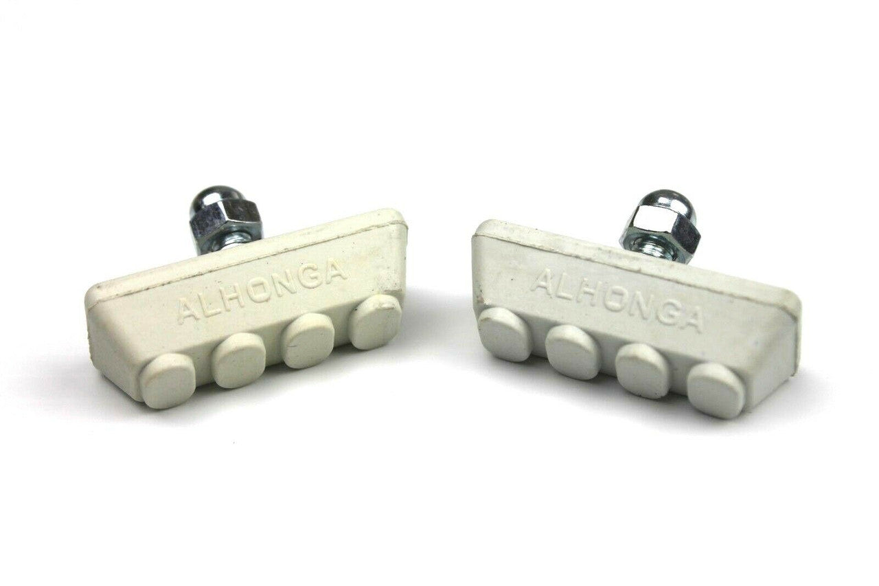 BMX Freestyle or Race Bicycle Brake Pads - White Pairs