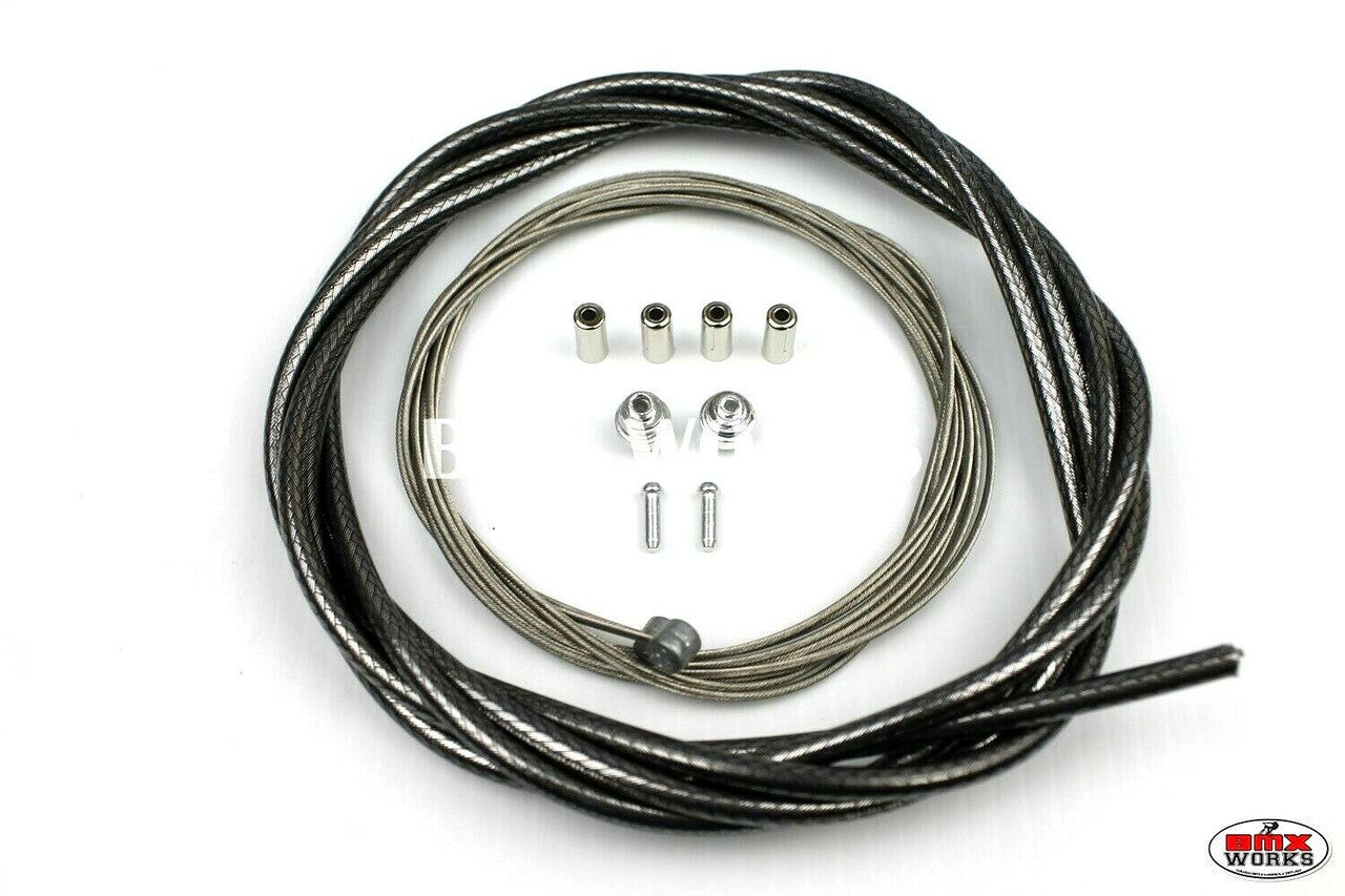 BMX Brake Cable Front & Rear Kit Braided Black