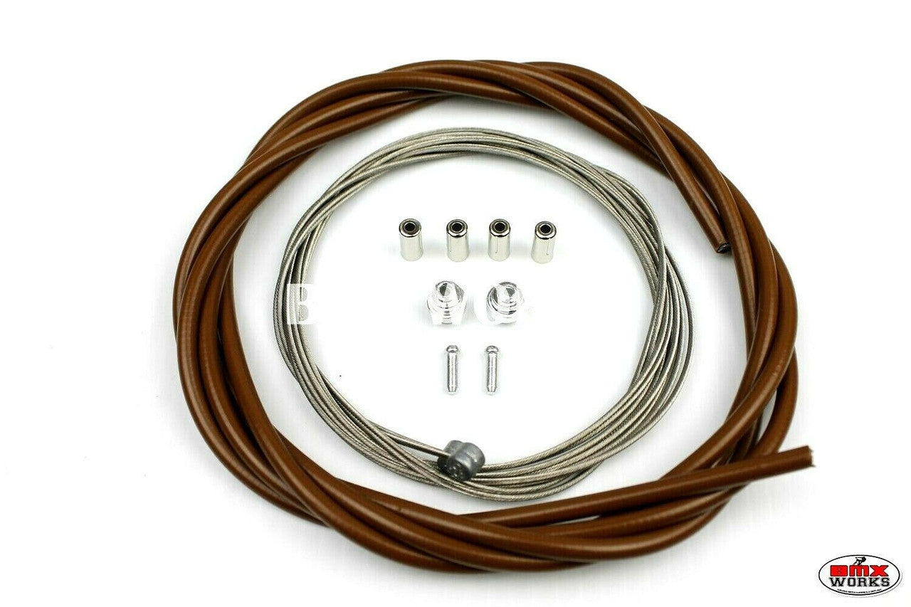 BMX Brake Cable Front & Rear Kit Brown