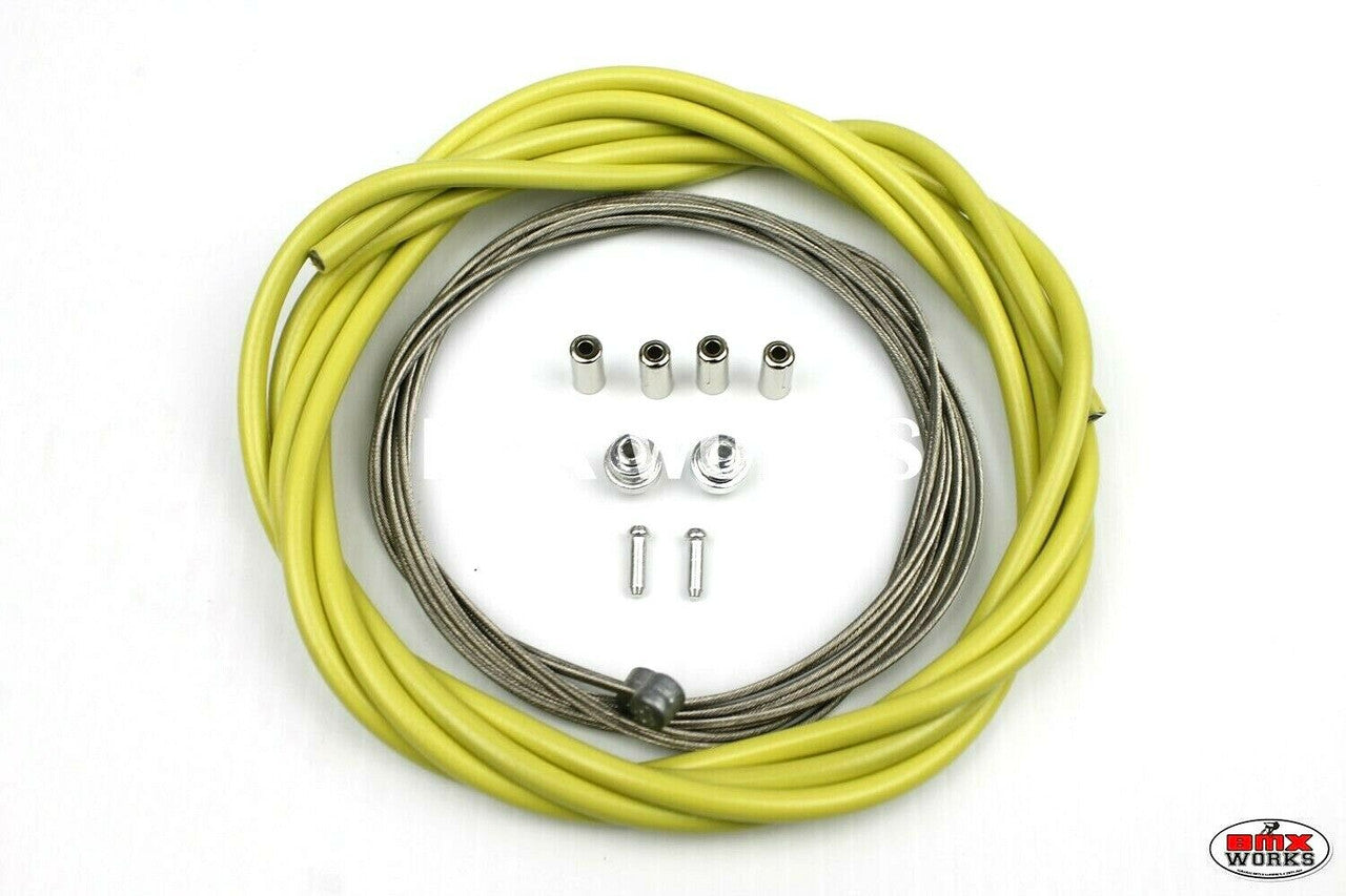 BMX Brake Cable Front & Rear Kit Lemon