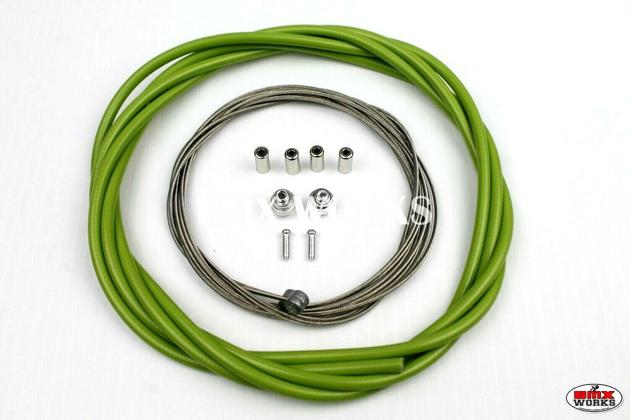 BMX Brake Cable Front & Rear Kit Lime