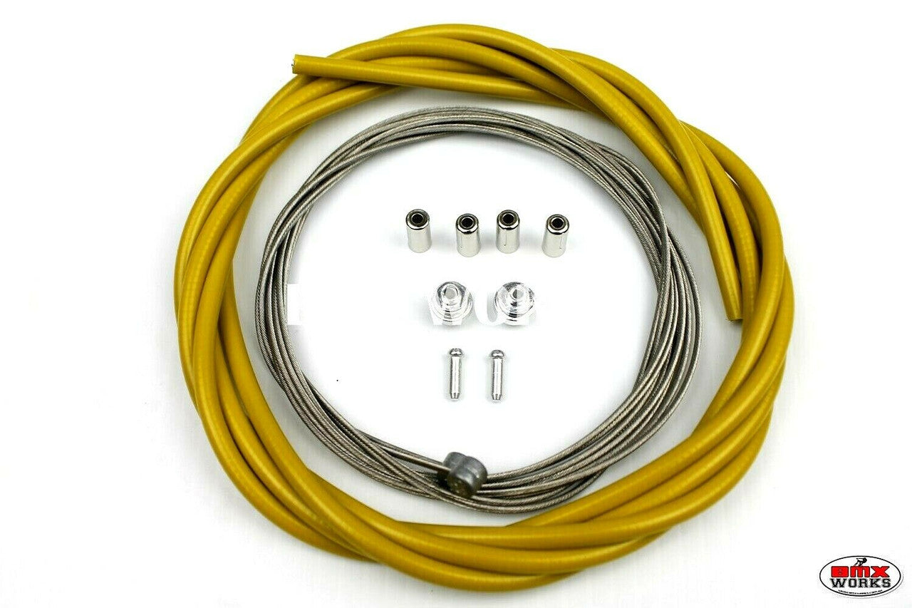 BMX Brake Cable Front & Rear Kit Dark Yellow