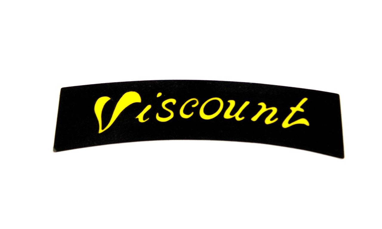 Viscount Seat Decal - Black with Yellow Print