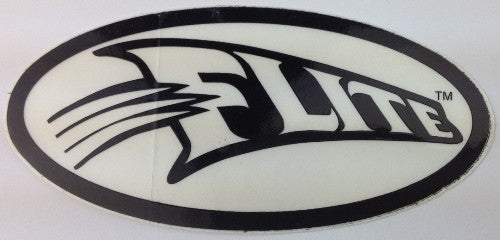 Flite Swoosh Decal - Black on White