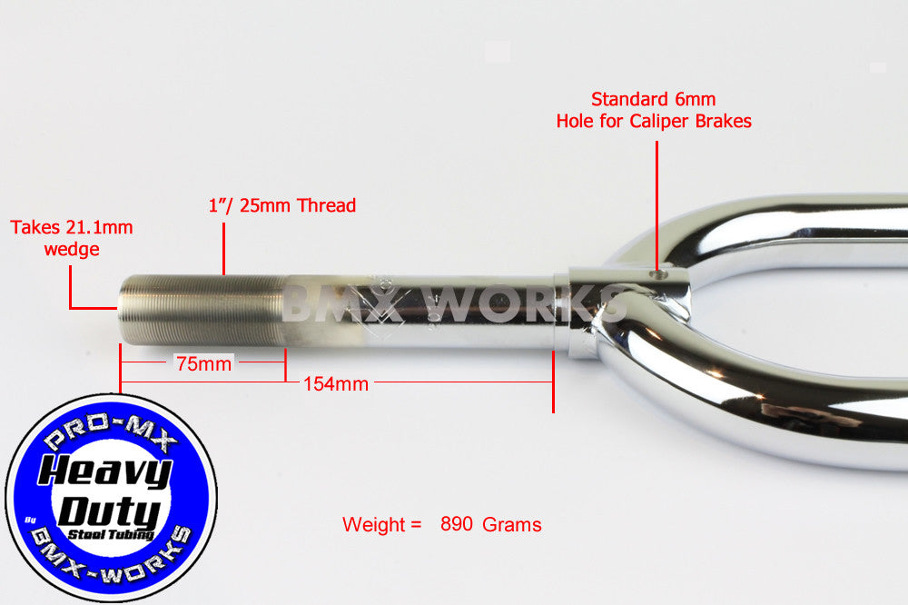 ProBMX 20" Threaded Retro BMX Forks Chrome