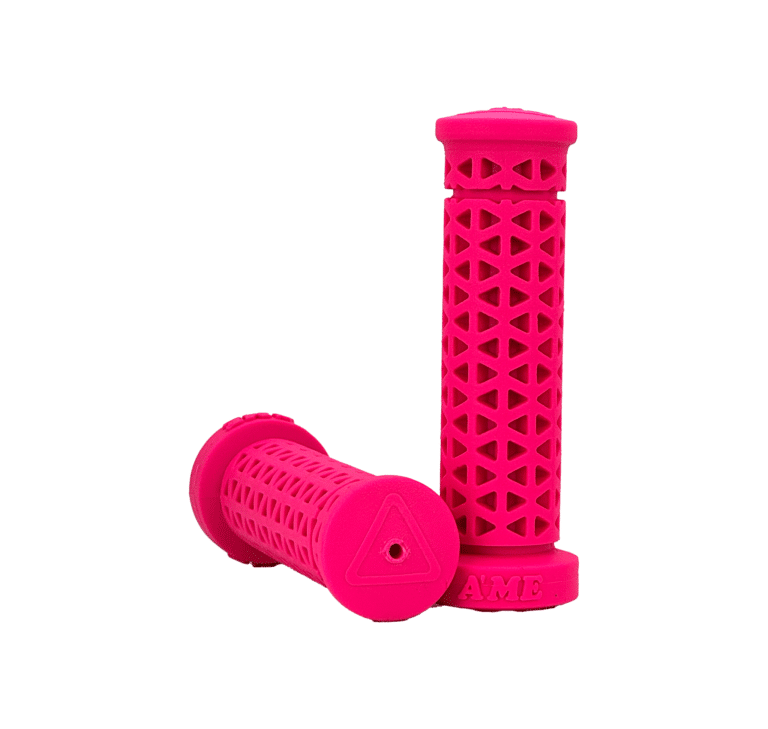 AME MTB - BMX Freestyle Zone Soft Low Flange Grips - Fluro Pink Pair