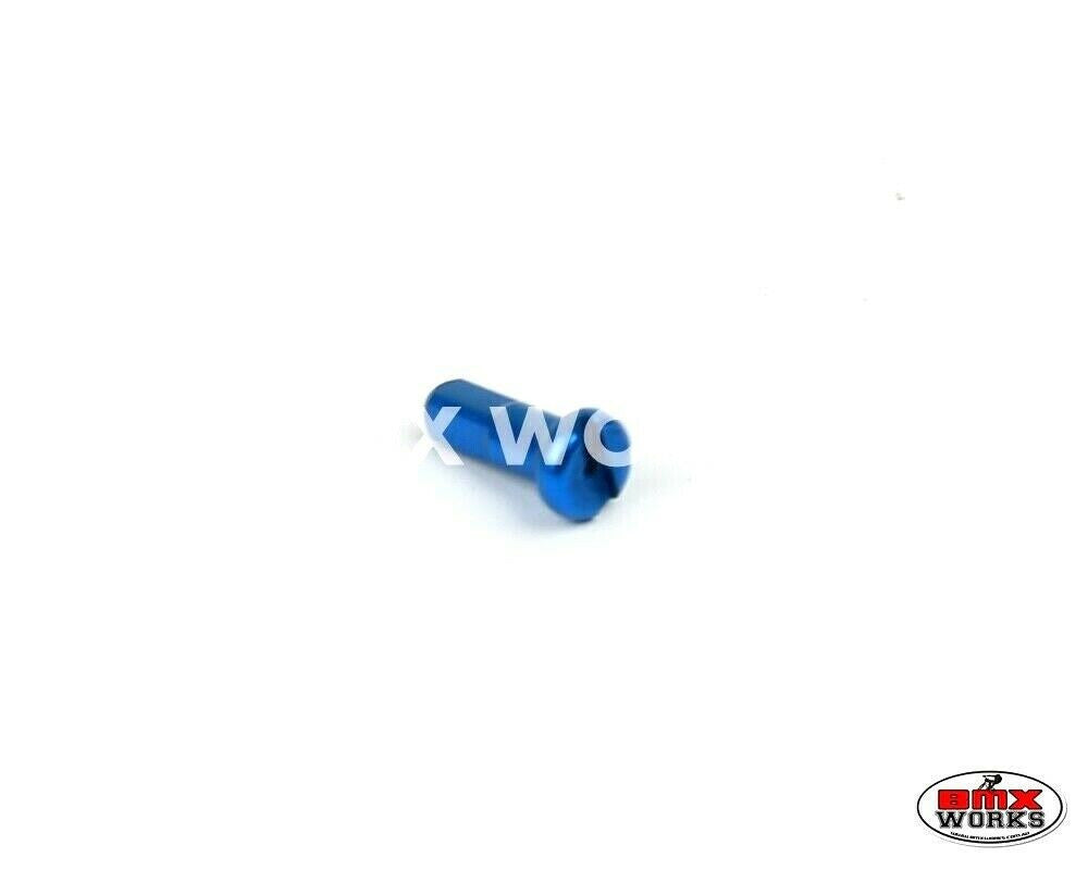 14G x 12mm Aluminium Spoke Nipples Blue - Each