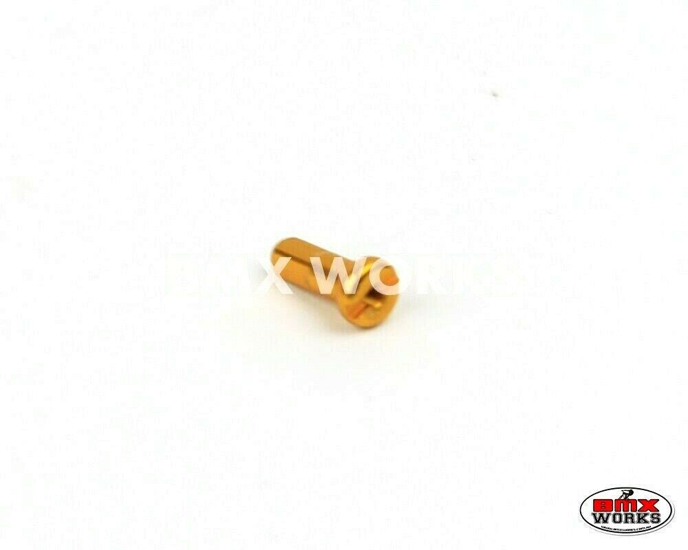 14G x 12mm Aluminium Spoke Nipples Gold - Each