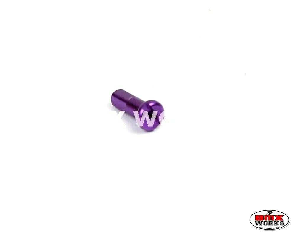 14G x 12mm Aluminium Spoke Nipples Purple - Each