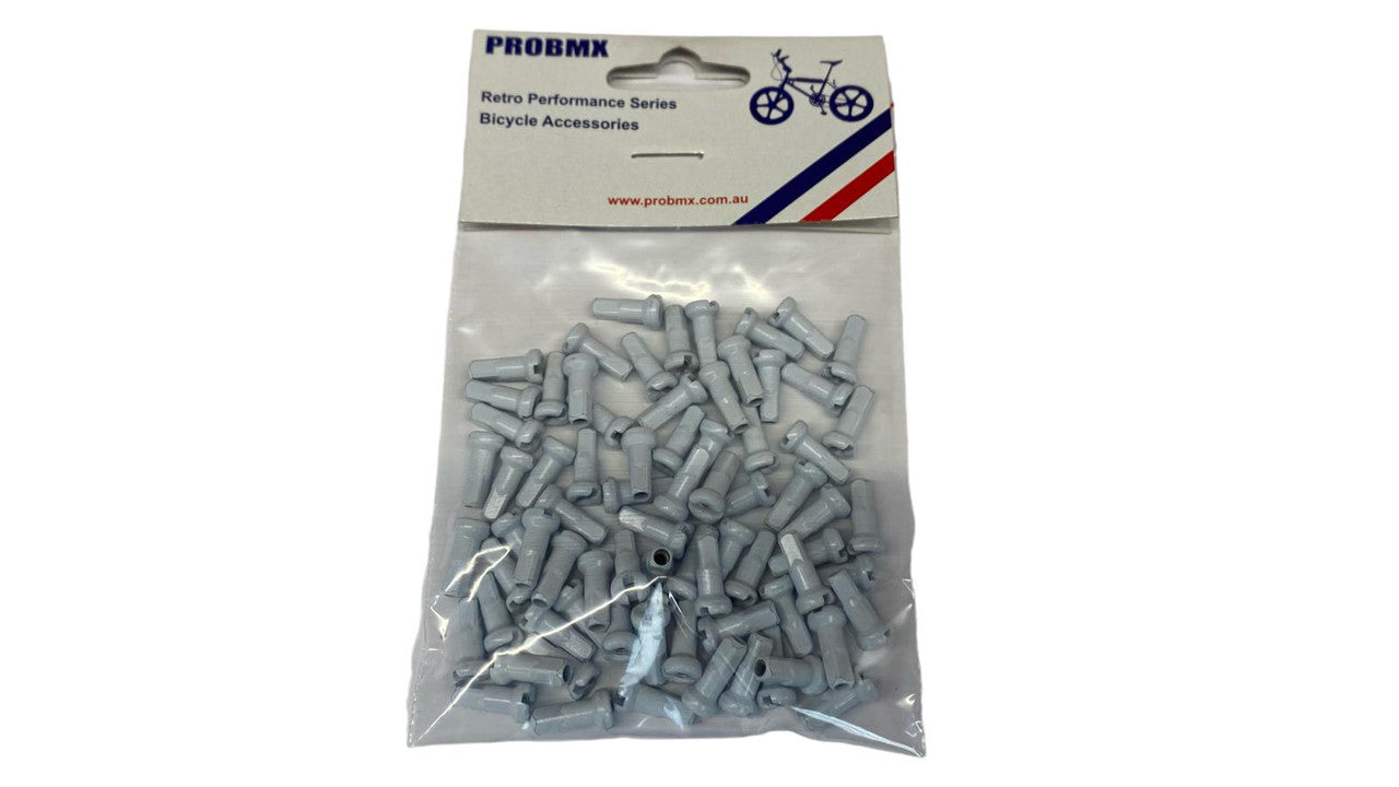 14G x 12mm Brass Spoke Nipples White - Pack of 75