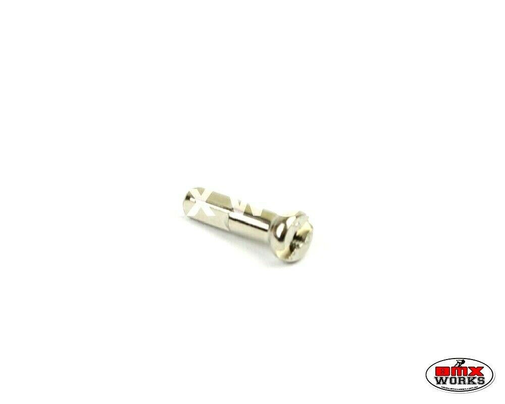14G x 16mm Brass Spoke Nipples - Chrome