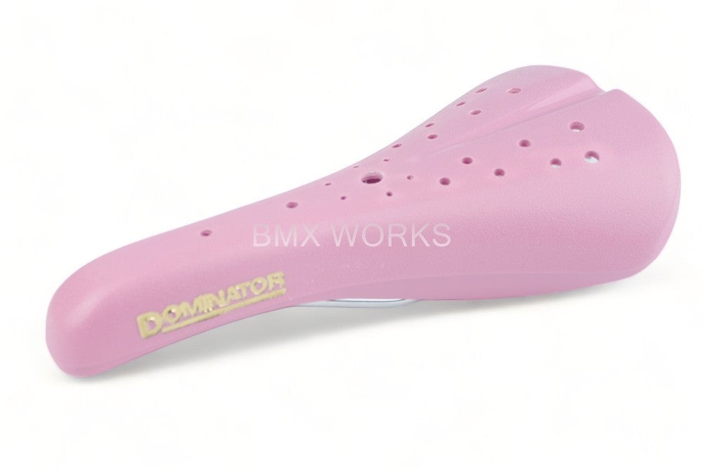 Blemished: Viscount Dominator 2166 BMX Seat Pink with Gold Lettering