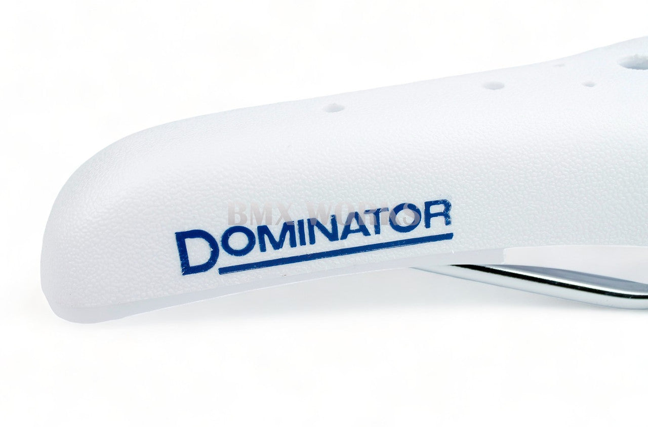 Viscount Dominator 2166 BMX Seat White with Blue Lettering