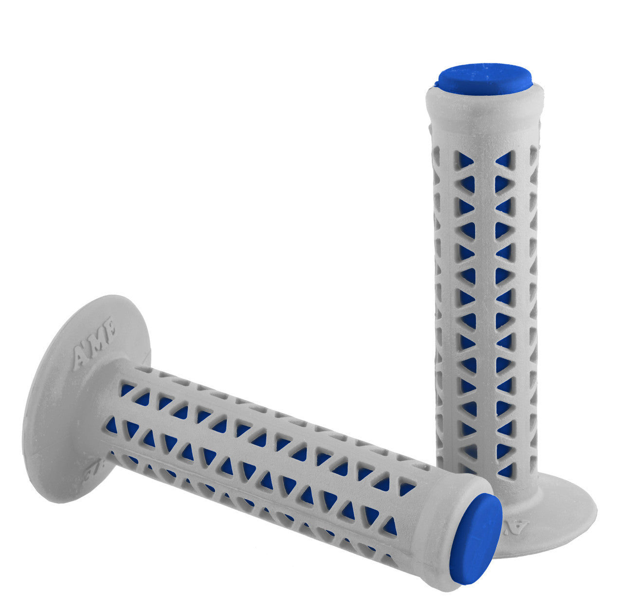 AME Unitron Grips - White Over Blue Pair
