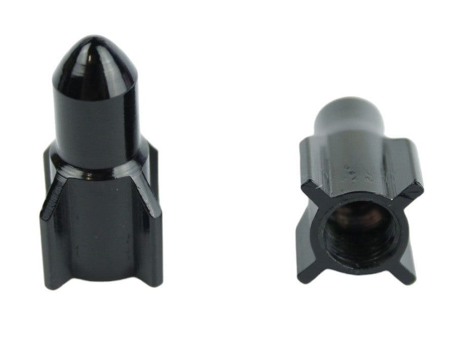 BMX Bullet Valve Caps Pairs - Black - Old School BMX