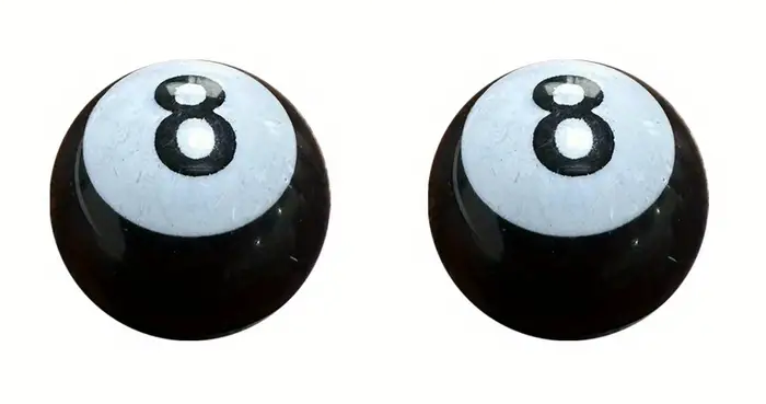 BMX Billiard Ball Valve Caps Pairs - 20mm Black