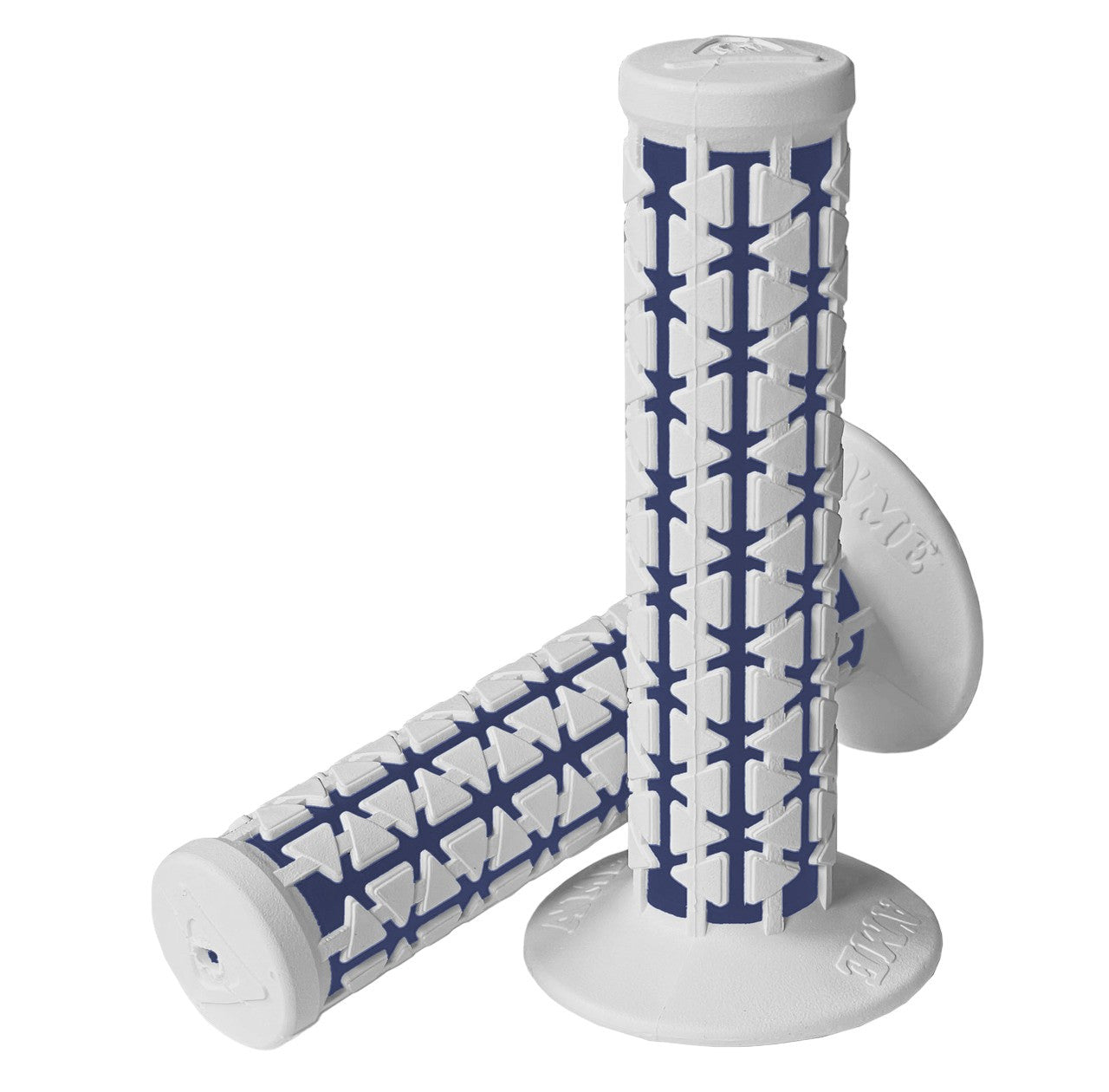 AME Dual Grips - White Over Dark Blue Pair