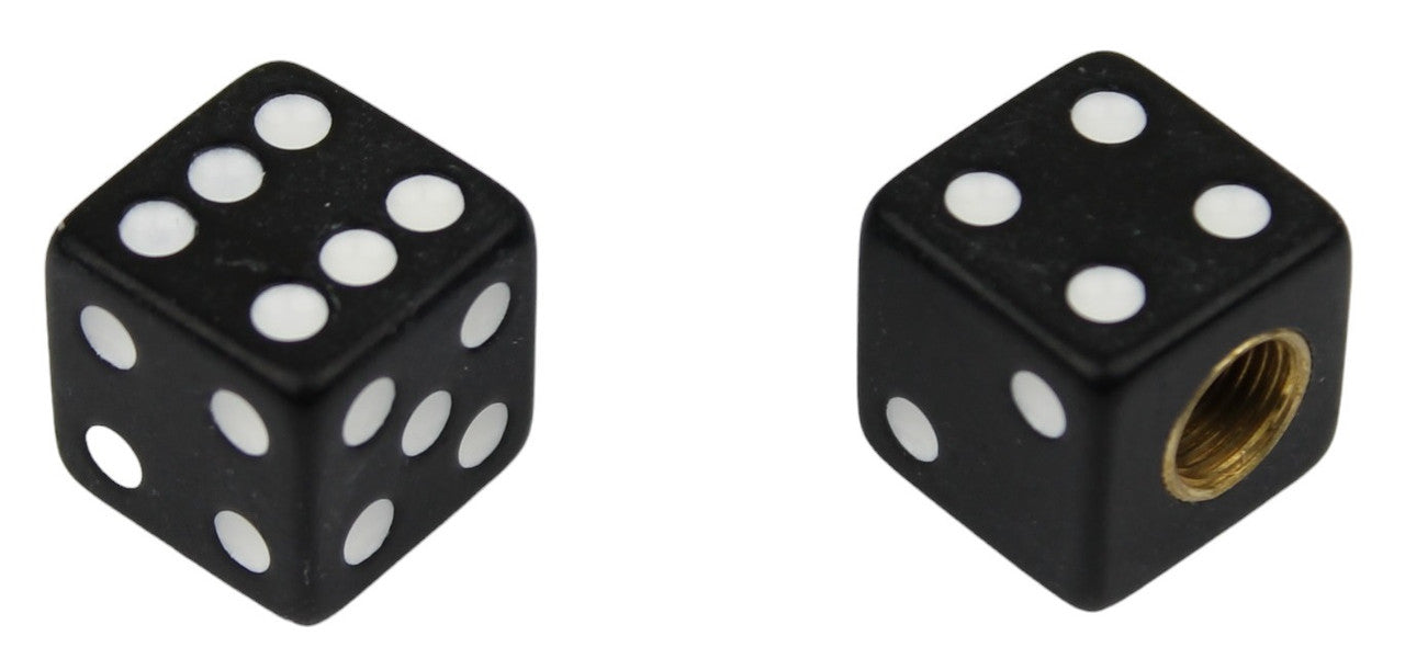 BMX Dice Valve Caps Pairs - Black - Old School BMX