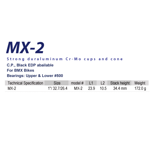 Genuine Tange MX2 Headset with Stamped Nut - Chrome