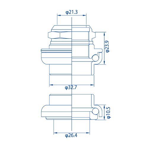 Genuine Tange MX2 Headset with Stamped Nut - Chrome