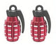BMX Grenade Valve Caps Pairs - Red & Silver