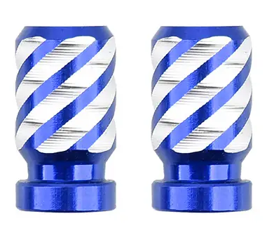 BMX Twisted Stripe Valve Caps Pairs - Dark Blue
