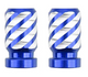 BMX Twisted Stripe Valve Caps Pairs - Dark Blue