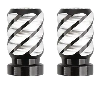 BMX Twisted Stripe Valve Caps Pairs - Black