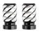 BMX Twisted Stripe Valve Caps Pairs - Black