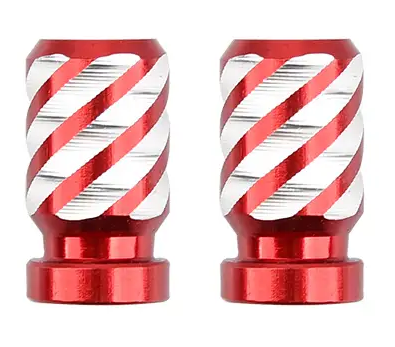 BMX Twisted Stripe Valve Caps Pairs - Red
