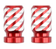 BMX Twisted Stripe Valve Caps Pairs - Red