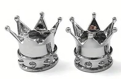 BMX Crown Valve Caps Pairs - Chrome