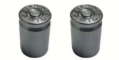 BMX Bullet Shell Casing Valve Caps Pairs - Grey