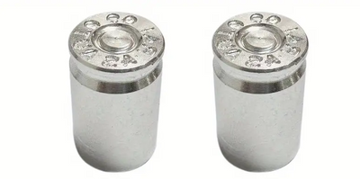 BMX Bullet Shell Casing Valve Caps Pairs - Silver