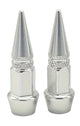 BMX Long Bullet Valve Caps Pairs - Silver