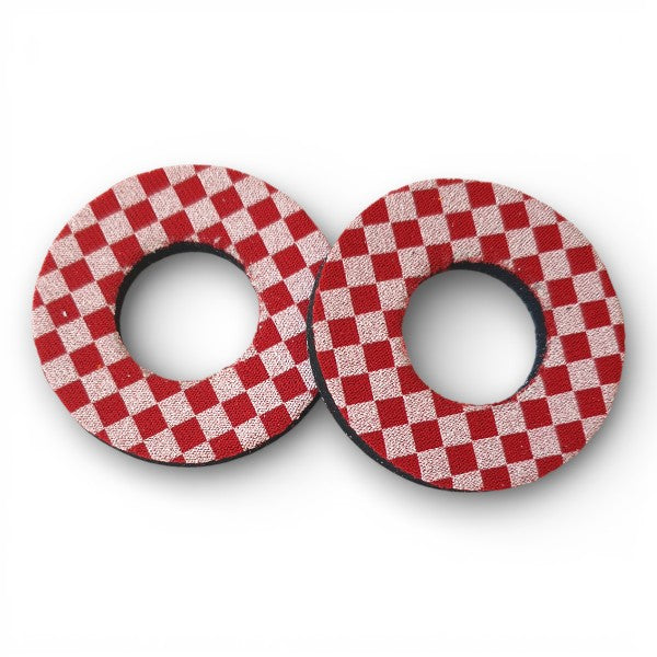 ProBMX Flite Style BMX Bicycle Foam Grip Donuts - Checker Red & White - Pair