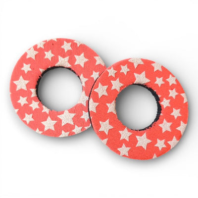 ProBMX Flite Style BMX Bicycle Foam Grip Donuts - Stars Peach & White - Pair