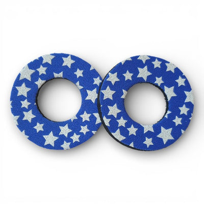 ProBMX Flite Style BMX Bicycle Foam Grip Donuts - Stars Blue & White - Pair
