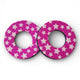 ProBMX Flite Style BMX Bicycle Foam Grip Donuts - Stars Magenta & White - Pair