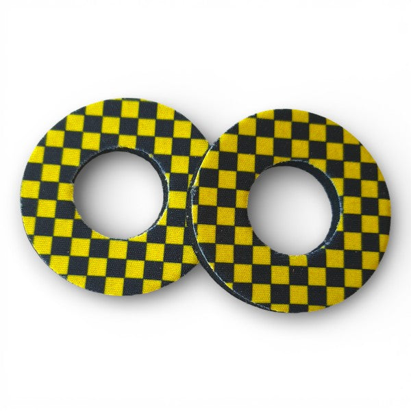 ProBMX Flite Style BMX Bicycle Foam Grip Donuts - Checker Black & Yellow - Pair