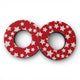 ProBMX Flite Style BMX Bicycle Foam Grip Donuts - Stars Red & White - Pair